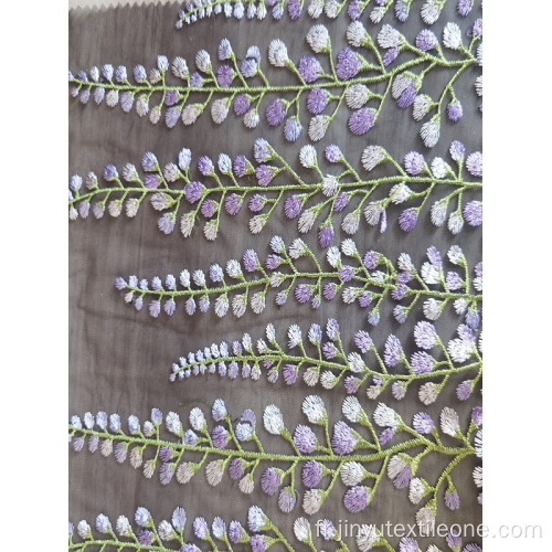 Multi-Color Mesh Wisteria Flower Embrooderie tissu